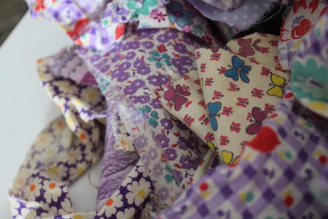 photo of purple prints 30s 40s 50s vintage cotton scraps bundle for quilting sewing craft projects #11