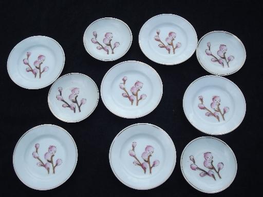 photo of pussy willow babies child's china tea set, vintage Japan toy doll dishes #2