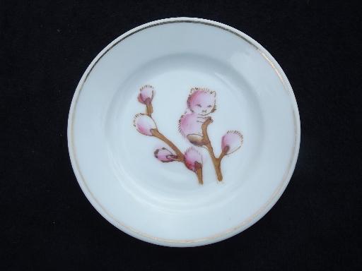 photo of pussy willow babies child's china tea set, vintage Japan toy doll dishes #3