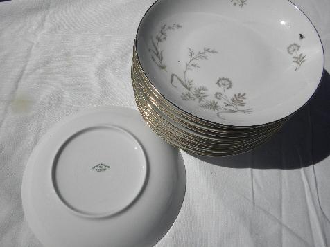 photo of queen anne's lace & summer grasses, 12 vintage Johann Haviland soup bowls #3