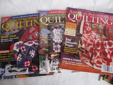 photo of quilting magazines w/ quilt patterns & color photos, back issues lot #2