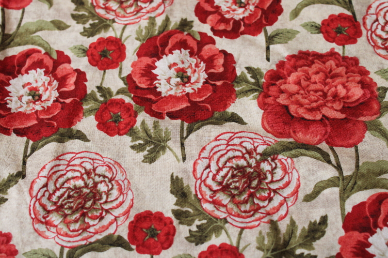 photo of quilting weight Springs cotton print fabric French Rooster Flower Stems vintage botanical floral #2