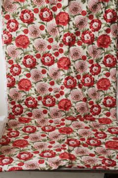 quilting weight Springs cotton print fabric French Rooster Flower Stems vintage botanical floral 