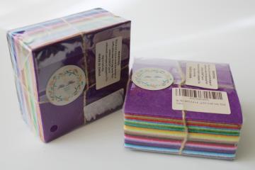 catalog photo of rainbow colors craft felt squares, Flic Flac light weight papery felted material