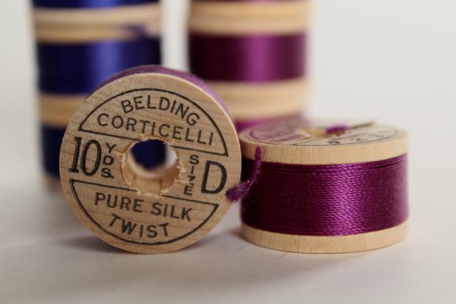 photo of rainbow jewel colors antique vintage pure silk buttonhole twist embroidery sewing thread lot #7