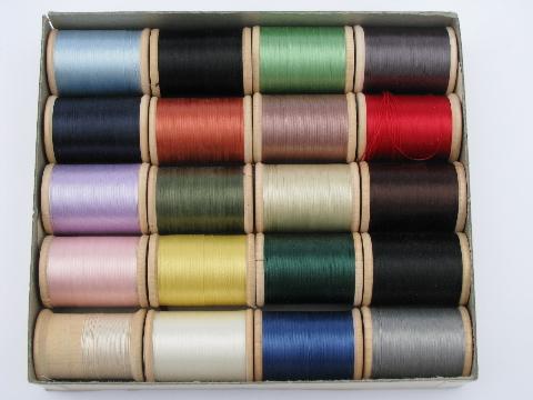 photo of rainbow of colors, full box vintage Nylex nylon sewing thread #2