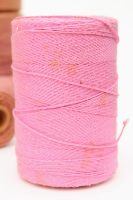 photo of rainbow of vintage cotton string spools, baker's twine cord yarn or weaving thread #2