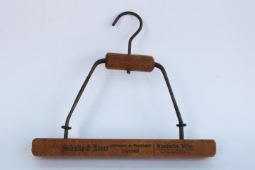 catalog photo of rare 1908 antique suit hanger Kenosha Wisconsin Schmitz & Lauer clothiers merchant tailors vintage advertising 