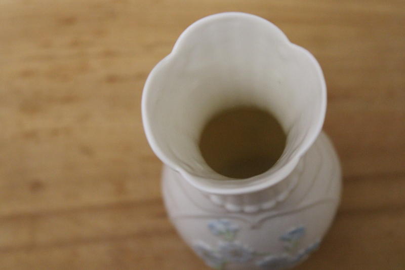 photo of rare Belleek vase, Irish blue flax or forget me not flowers blue floral circa 2010 #3