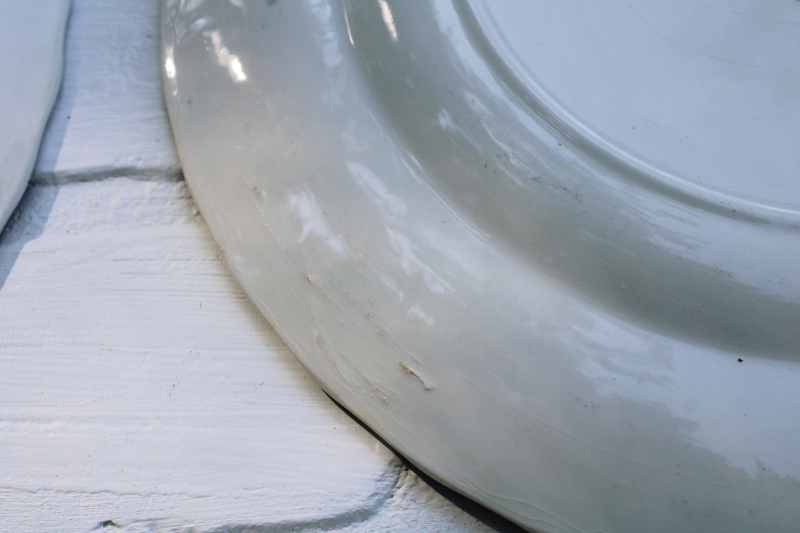 photo of rare Myott The Brook vintage blue & white china dinner plates, Tennyson verse English country scene  #12