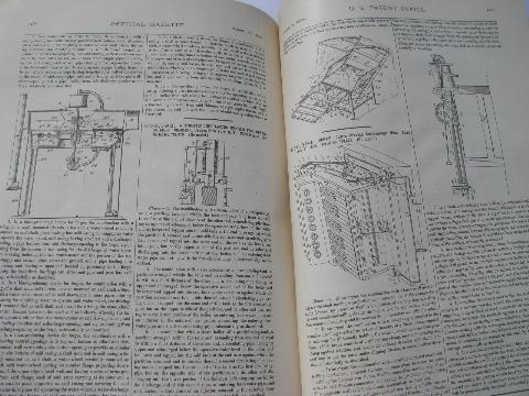 photo of rare antique 1900 illustrated issue of US Patent Office Gazette w/drawings/engravings #3