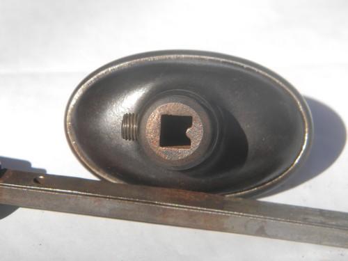 photo of rare antique Victorian vintage ornate cast iron oval door knob #3