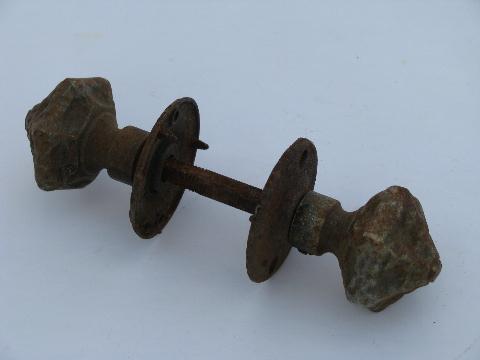 photo of rare antique William Morris aesthetic movement vintage cast iron door knob #1