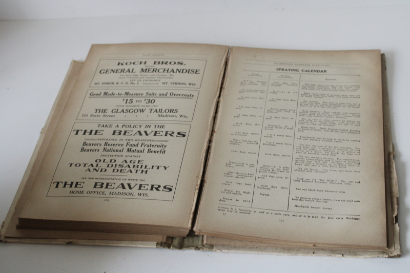 photo of rare old Dane County Wisconsin rural directory names & addresses, local ads vintage 1928  #3