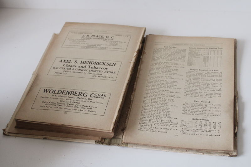 photo of rare old Dane County Wisconsin rural directory names & addresses, local ads vintage 1928  #4