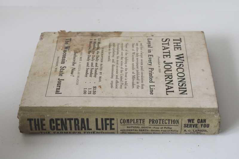 photo of rare old Dane County Wisconsin rural directory names & addresses, local ads vintage 1928  #6