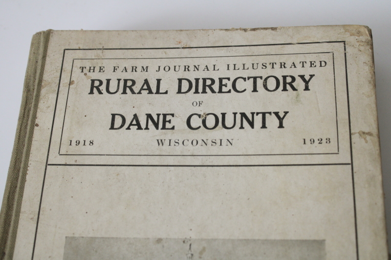 photo of rare old Dane County Wisconsin rural directory names & addresses, local ads vintage 1928  #7