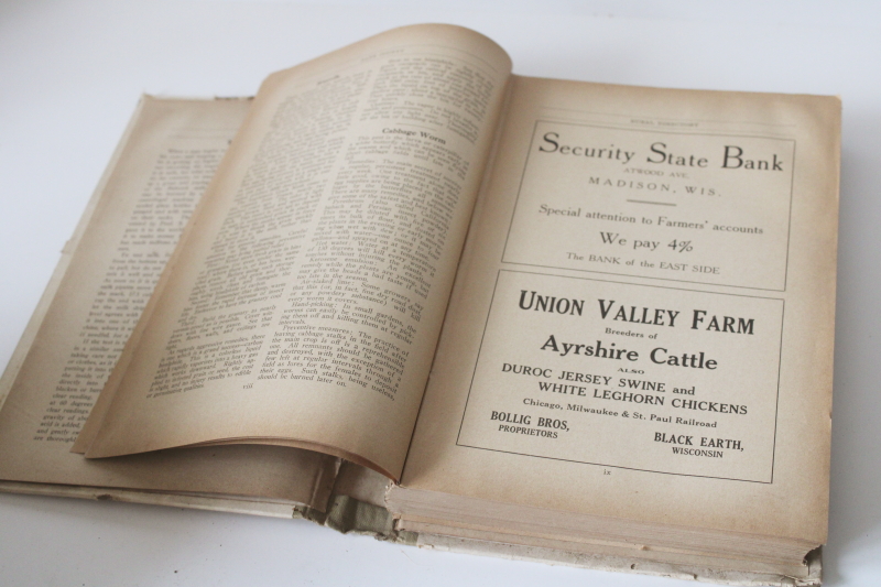 photo of rare old Dane County Wisconsin rural directory names & addresses, local ads vintage 1928  #12