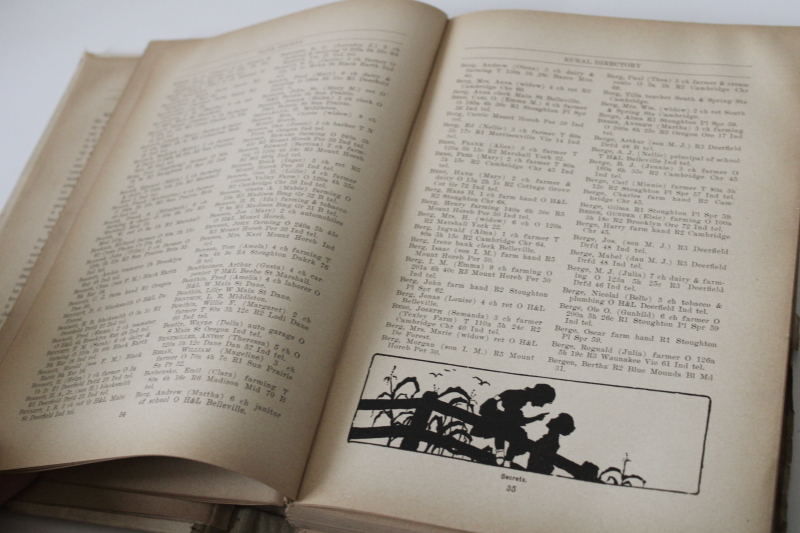 photo of rare old Dane County Wisconsin rural directory names & addresses, local ads vintage 1928  #14