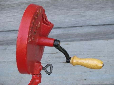 photo of rare old Lauterjung Germany hand-crank slicer, rotary blade bean frencher #5