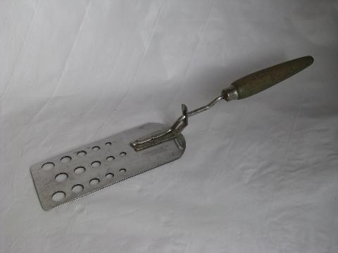 photo of rare old flip three-way spatula, vintage kitchenware pancake turner, 1930s NYC #1