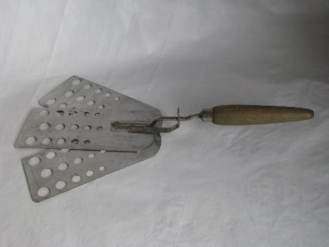 photo of rare old flip three-way spatula, vintage kitchenware pancake turner, 1930s NYC #2