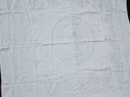 photo of rare old railroad dining car tablecloth, Southern Pacific train line #2