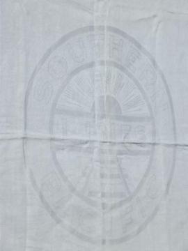 catalog photo of rare old railroad dining car tablecloth, Southern Pacific train line