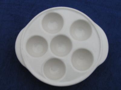 photo of rare old white ironstone china egg coddler 6 egg cups #1