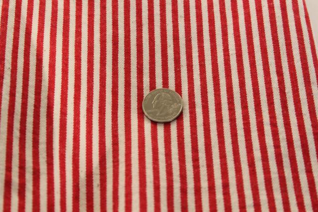 photo of rare red hickory stripe vintage work wear clothes fabric railroad striped cotton #1