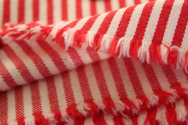 photo of rare red hickory stripe vintage work wear clothes fabric railroad striped cotton #2