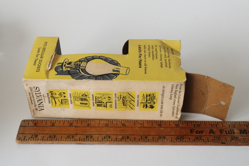 photo of rare specialty light bulb vintage Sylvania chimney lamp standard Edison socket working bulb in package #6