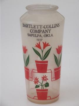 catalog photo of rare vintage Bartlett Collins advertising piece, Gay Fad style painted vase