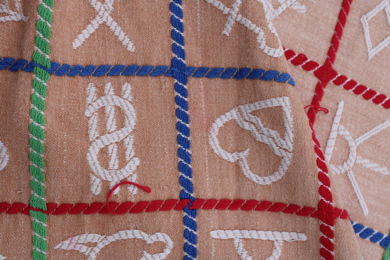 photo of rare vintage Bates bedspread cattle brands western cowboy ranch style cotton bedspread 50s MCM  #13