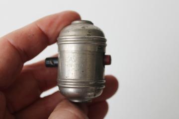 catalog photo of rare vintage Beaver patented inline switch, industrial electrical hardware art deco silver bullet shape 