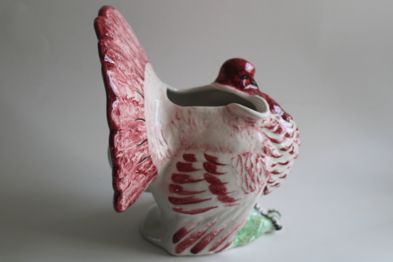 photo of rare vintage Burleigh England ironstone china turkey pitcher, figural jug gravy boat  #7