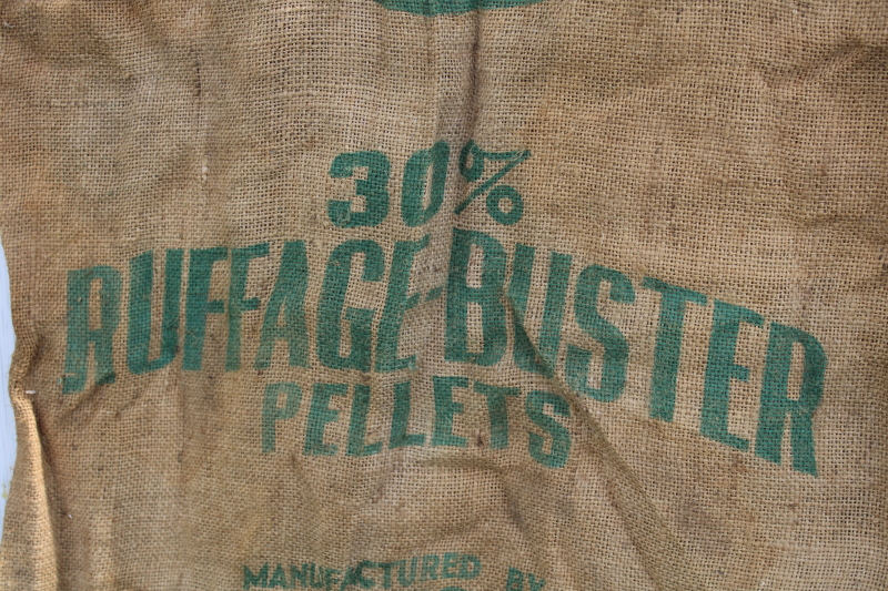 photo of rare vintage Dekalb Molasses Feed print logo graphics burlap sack, farm grain bag #3