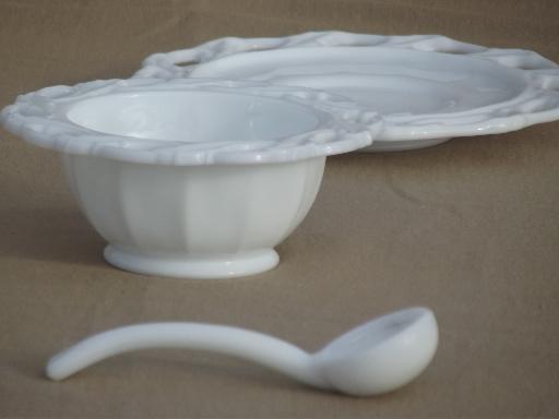 photo of rare vintage Imperial Star Holly leaf milk glass mayo bowl or sauce dish #2