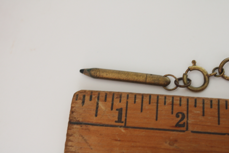 photo of rare vintage charm bracelet, real paper autograph book w/ tiny pencil, miniature size signatures  #3