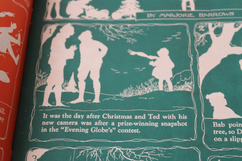 photo of rare vintage children's book Whitman Chip's Chums silhouette art illustrations comic strip style stories  #5