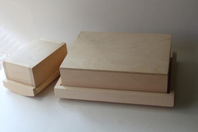 photo of raw natural unfinished wood boxes, dome top trunk storage chest for jewelry or supplies #6