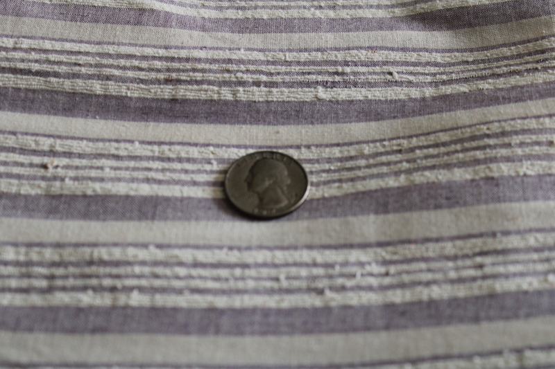 photo of raw silk fabric slubbed matte texture corded stripe, muted colors natural ivory lavender #1