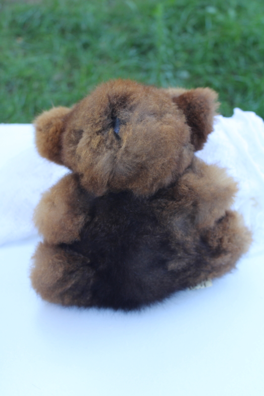 photo of real fur soft fluffy brown koala bear New Zealand Opossum label stuffed animal #1