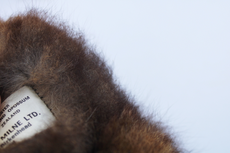 photo of real fur soft fluffy brown koala bear New Zealand Opossum label stuffed animal #5