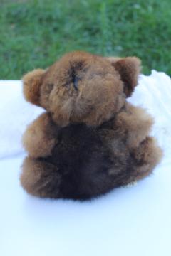 real fur soft fluffy brown koala bear New Zealand Opossum label stuffed animal