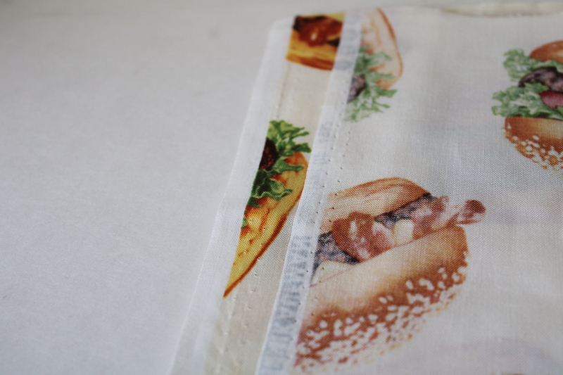 photo of realistic hamburgers print cotton fabric, quilting weight novelty fashion or decor fabric  #3