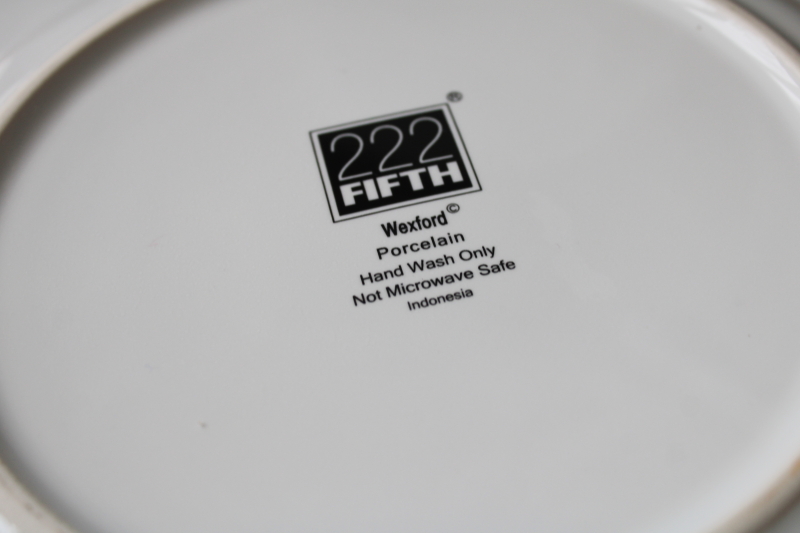 photo of red & green tartan plaid border Wexford pattern china dinner plates set of 4 #3