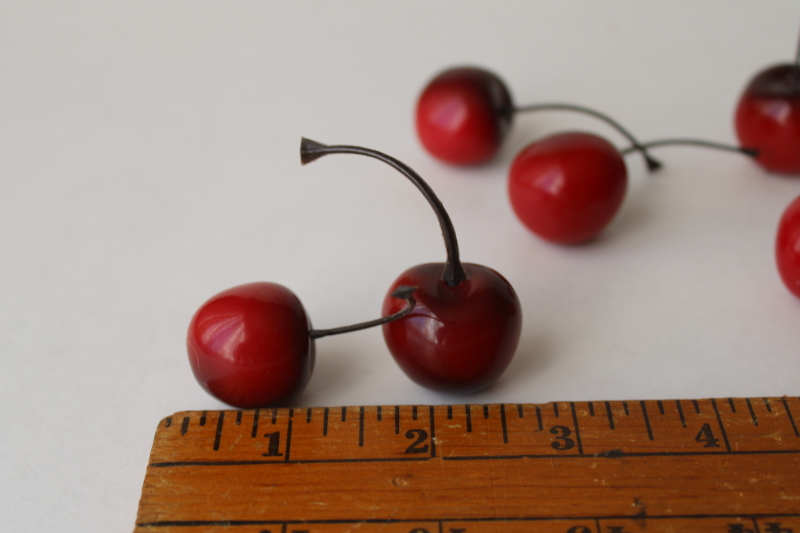 photo of red cherries life size realistic faux fruit, farmhouse cottage french country kitchen photo prop  #2