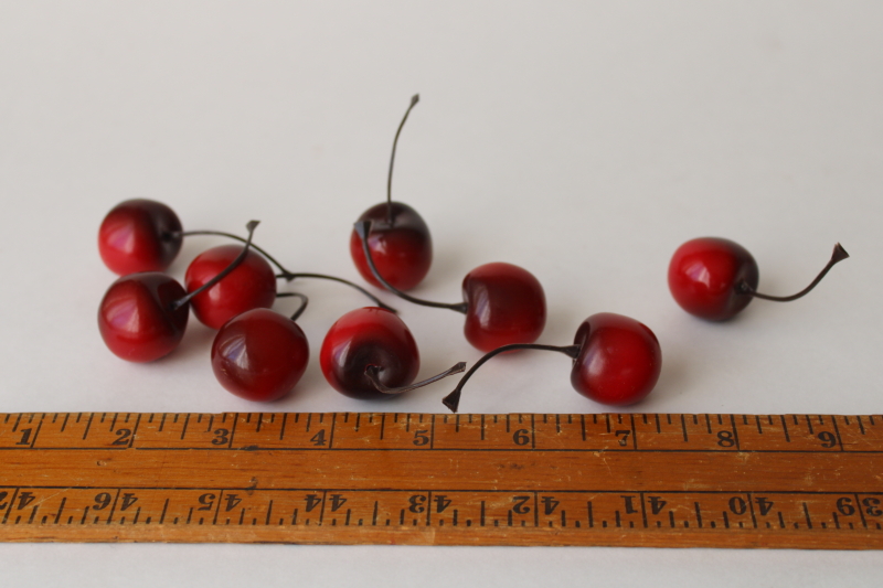 photo of red cherries life size realistic faux fruit, farmhouse cottage french country kitchen photo prop  #3