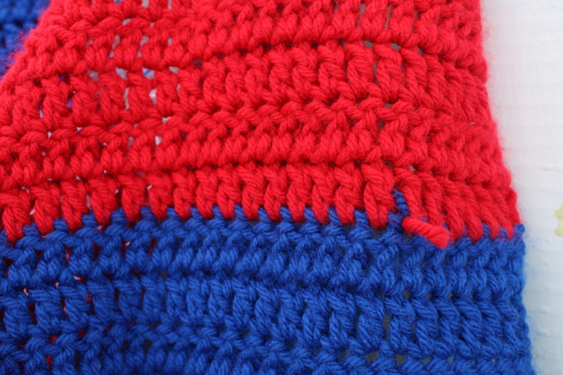 photo of red white blue crochet afghan American pride patriotic summer porch festival blanket #3